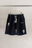 Chrome Hearts Fashion Leather Embroidered Cross Shorts Couple Casual Sports Shorts