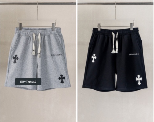 Chrome Hearts Fashion Leather Embroidered Cross Shorts Couple Casual Sports Shorts