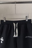 Chrome Hearts Fashion Leather Embroidered Cross Shorts Couple Casual Sports Shorts