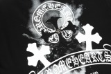 Chrome Hearts Fashion Sanskrit Cross Print T-shirt Unisex Versatile Loose Short Sleeve