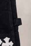 Chrome Hearts Fashion Leather Cross Casual Versatile Denim Shorts