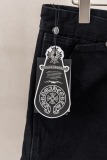 Chrome Hearts Fashion Leather Cross Casual Versatile Denim Shorts