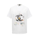 Chanel Fashion Inkjet Logo Printed T-shirt Couple Casual Versatile Short Sleeve