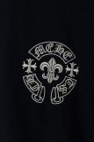 Chrome Hearts Fashion Embroidered Sanskrit Cross T-shirt Couple Casual Loose Short Sleeve