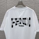 Fendi Fashion Embroidery Logo T-shirt Unisex Versatile Loose Short Sleeve