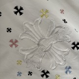 Chrome Hearts Classic Embroidered Cross Short Sleeve Couple Loose Casual T-shirt