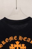 Chrome Hearts Fashion Foam Sanskrit Cross Print T-shirt Couple Casual Loose Short Sleeve