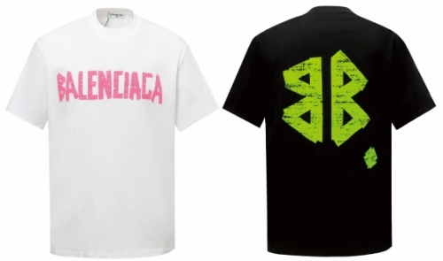 Balenciaga Classic Crack Logo Printed T-shirt Unisex Versatile Loose Short Sleeve