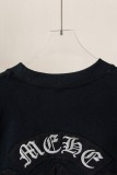 Chrome Hearts Fashion Embroidered Sanskrit Cross T-shirt Couple Casual Loose Short Sleeve