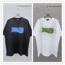 Balenciaga Fashion Inkjet 3D Foam Printed T-shirt Unisex Versatile Loose Short Sleeve Balenciaga Fashion Inkjet 3D Foam Printed T-shirt Unisex Versatile Loose Short Sleeve