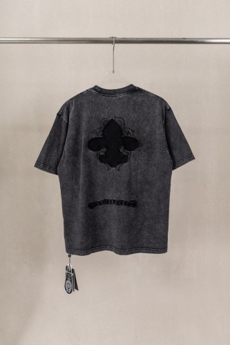 Chrome Hearts Retro 3D Embroidered T-shirt Unisex Casual Loose Short Sleeve
