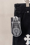 Chrome Hearts Fashion Leather Cross Casual Versatile Denim Shorts