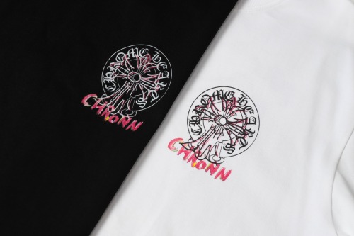 Chrome Hearts Fashion 3D Foam Printed T-shirt Unisex Versatile Loose Short Sleeve