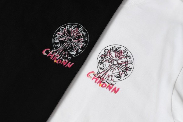 Chrome Hearts Fashion 3D Foam Printed T-shirt Unisex Versatile Loose Short Sleeve