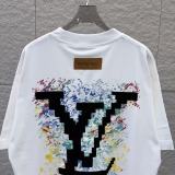 Louis Vuitton Classic Embroidered Logo Round Neck T-shirt Unisex Versatile Loose Short Sleeve