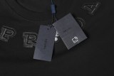 Prada Fashion Embroidered Logo Round Neck T-shirt Unisex Casual Versatile Short Sleeve