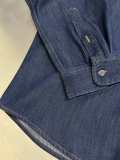 Ami Paris Classic Casual Versatile Embroidered Long Sleeve Denim Shirt