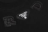 Prada Fashion Embroidered Logo Round Neck T-shirt Unisex Casual Versatile Short Sleeve