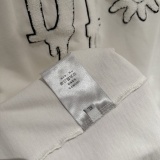 Dior Classic Heavy Embroidered Round Neck Short Sleeve Couple Loose Casual T-shirt