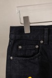 Chrome Hearts Unisex Classic Versatile Leather Cross Casual Jeans