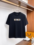 Fendi 26SS Fashion Embroidered Logo T-shirt Unisex Casual Versatile Short Sleeve