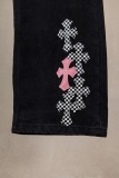 Chrome Hearts Unisex Classic Versatile Leather Cross Casual Jeans