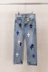 Chrome Hearts Unisex Classic Versatile Leather Cross Casual Jeans