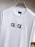 Fendi 26SS Fashion Embroidered Logo T-shirt Unisex Casual Versatile Short Sleeve