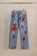 Chrome Hearts New Unisex Classic Leather Cross Casual Washed Jeans