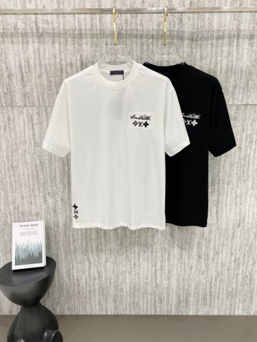 Louis Vuitton 26SS Classic Embroidered Logo T-shirt Unisex Versatile Casual Short Sleeve