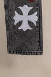 Chrome Hearts Unisex High Street Versatile Sanskrit Cross Casual Jeans