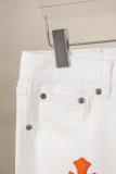 Chrome Hearts Unisex Classic Versatile Leather Cross Casual Jeans
