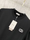 Dior Classic Embroidered Logo T-shirt Unisex Versatile Casual Short Sleeve