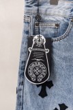 Chrome Hearts Unisex Classic Versatile Leather Cross Wash Casual Jeans