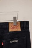 Chrome Hearts Unisex Classic Versatile Leather Cross Casual Jeans