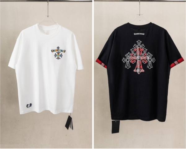 Chrome Hearts Classic Embroidered Short Sleeve Unisex Loose Casual T-shirt