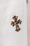 Chrome Hearts Unisex Fashion Versatile Leopard Cross Casual Jeans