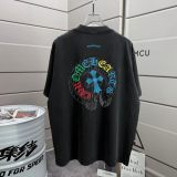 Chrome Hearts 26SS Fashion Sanskrit Horseshoe Print T-shirt Unisex Casual Washed Short Sleeve