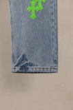 Chrome Hearts New Unisex Classic Leather Cross Casual Jeans