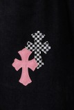 Chrome Hearts Unisex Classic Versatile Leather Cross Casual Jeans