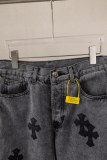 Chrome Hearts New Unisex Classic Leather Cross Casual Jeans