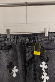 Chrome Hearts Unisex High Street Versatile Sanskrit Cross Casual Jeans
