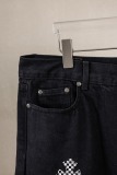Chrome Hearts Unisex Classic Versatile Leather Cross Casual Jeans