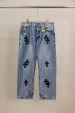Chrome Hearts New Unisex Classic Leather Cross Casual Jeans