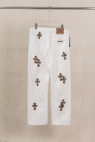 Chrome Hearts Unisex Fashion Versatile Leopard Cross Casual Jeans