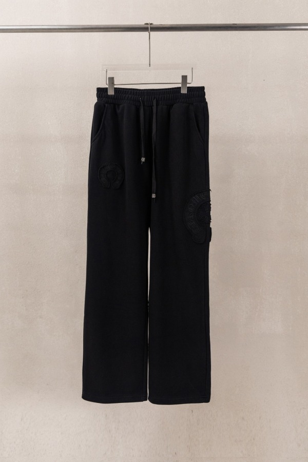 Chrome Hearts Unisex Classic Patchwork Embroidered Versatile Loose Casual Sports Pants