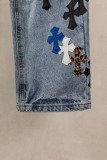 Chrome Hearts New Unisex Classic Leather Cross Casual Jeans