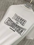 Dior Classic Embroidered Logo T-shirt Unisex Versatile Casual Short Sleeve