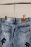 Chrome Hearts New Unisex Classic Leather Cross Casual Jeans