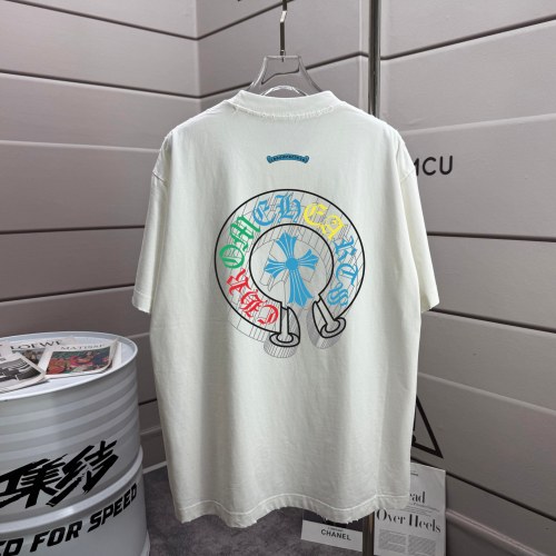 Chrome Hearts 26SS Fashion Sanskrit Horseshoe Print T-shirt Unisex Casual Washed Short Sleeve
